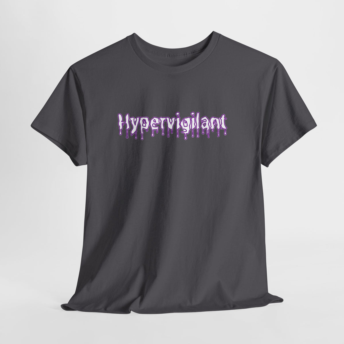 Hypervigilant Graphic Tee — Purple Dripping Eye Design
