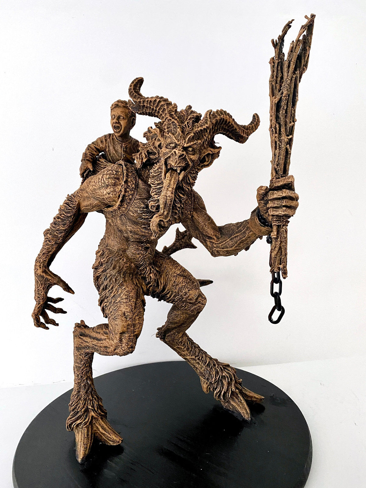 Krampus Statue, Large Version, Hand Painted Resin Sculpture | Mythical Creature Figurine | Dark Christmas Demon, Gothic Folklore Decor