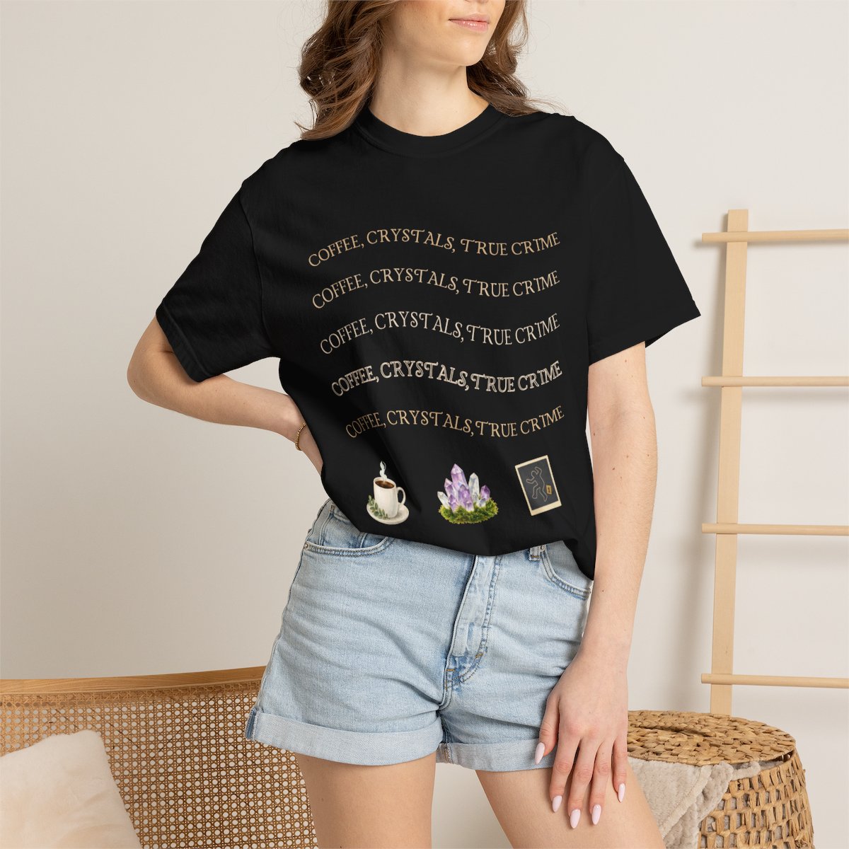 Witchy Graphic T-Shirt — 'Coffee, Tea, and Tiny Dreams' Design
