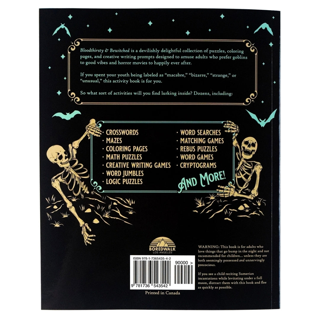 Bloodthirsty and Bewitched Adult Activity Book
