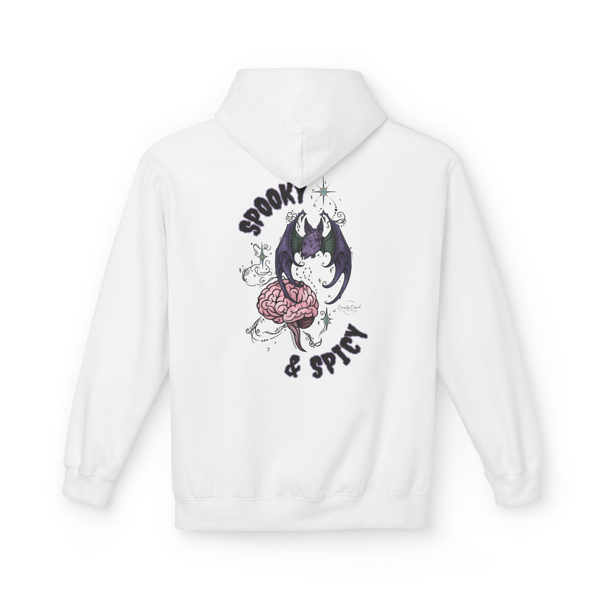 Spooky & Spicy Bat & Brain Hoodie — Halloween Gothic Graphic Hoodie