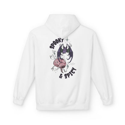 Spooky & Spicy Bat & Brain Hoodie — Halloween Gothic Graphic Hoodie