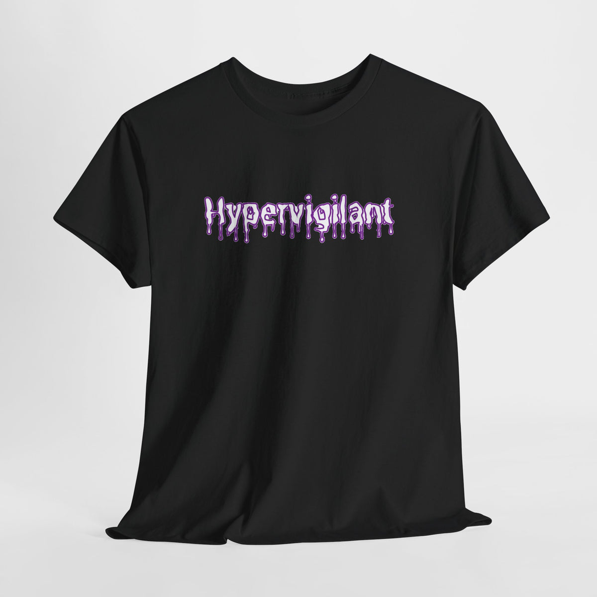 Hypervigilant Graphic Tee — Purple Dripping Eye Design