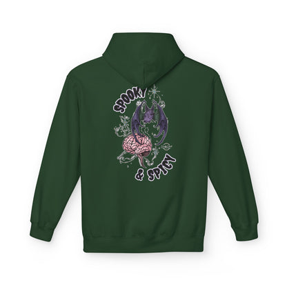 Spooky & Spicy Bat & Brain Hoodie — Halloween Gothic Graphic Hoodie