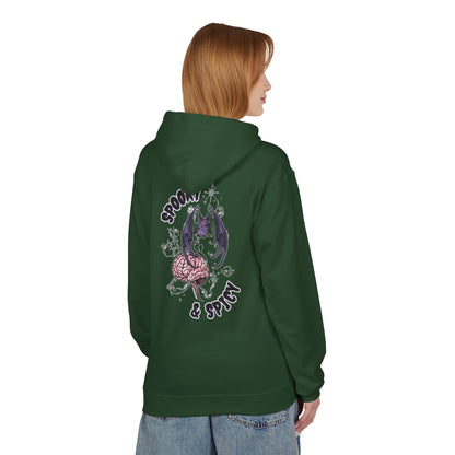 Spooky & Spicy Bat & Brain Hoodie — Halloween Gothic Graphic Hoodie