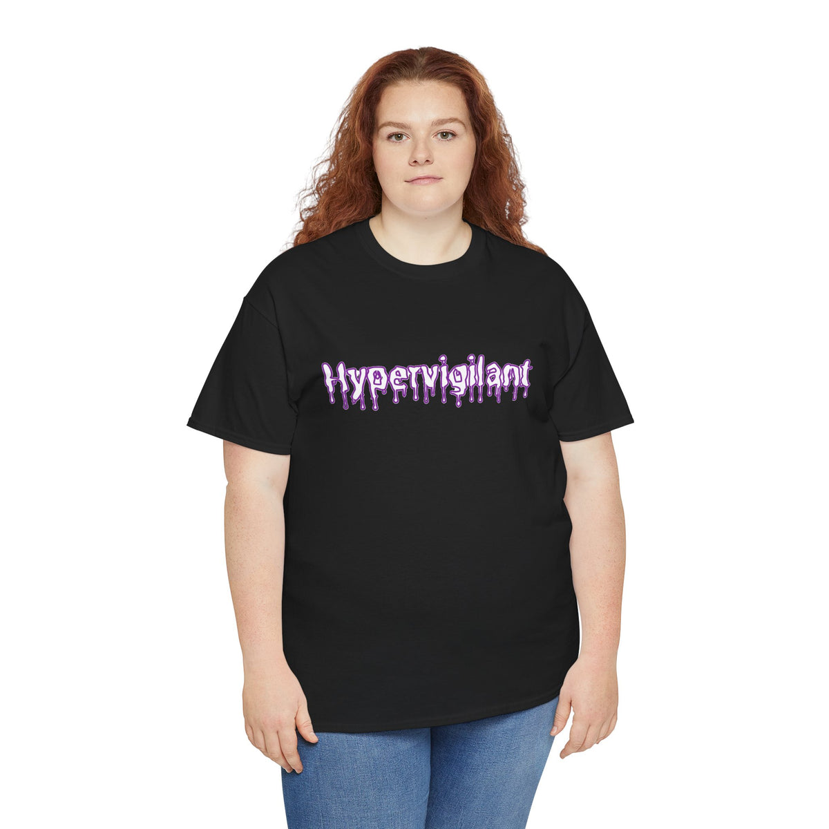 Hypervigilant Graphic Tee — Purple Dripping Eye Design