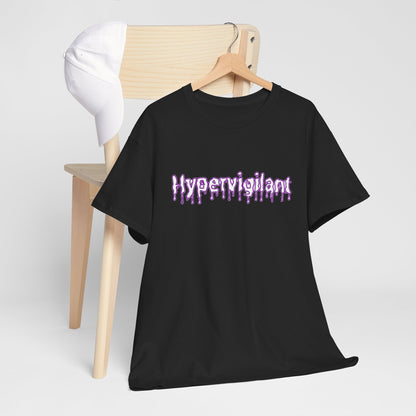 Hypervigilant Graphic Tee — Purple Dripping Eye Design