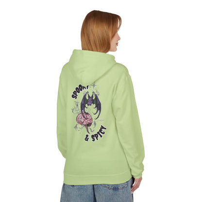 Spooky & Spicy Bat & Brain Hoodie — Halloween Gothic Graphic Hoodie