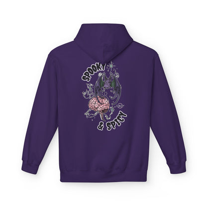 Spooky & Spicy Bat & Brain Hoodie — Halloween Gothic Graphic Hoodie