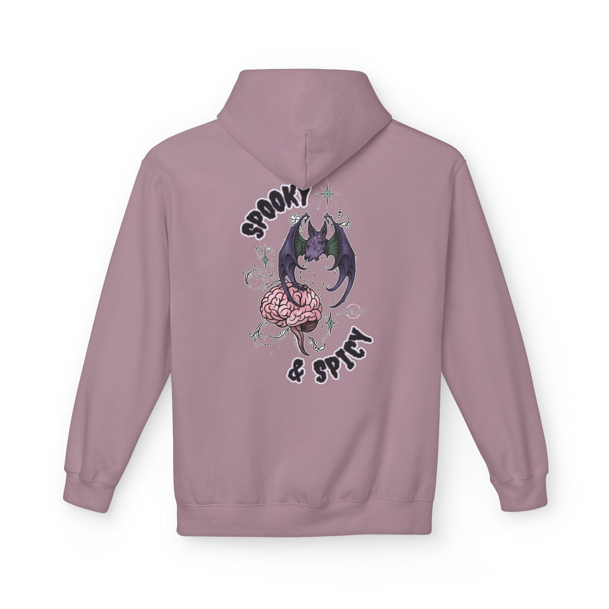 Spooky & Spicy Bat & Brain Hoodie — Halloween Gothic Graphic Hoodie