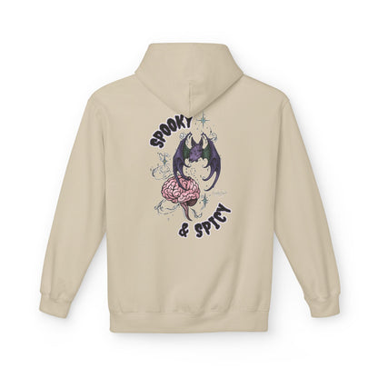 Spooky & Spicy Bat & Brain Hoodie — Halloween Gothic Graphic Hoodie