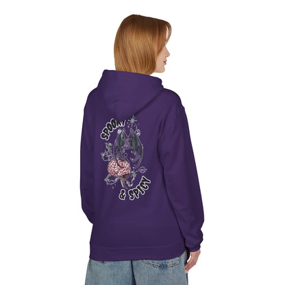 Spooky & Spicy Bat & Brain Hoodie — Halloween Gothic Graphic Hoodie