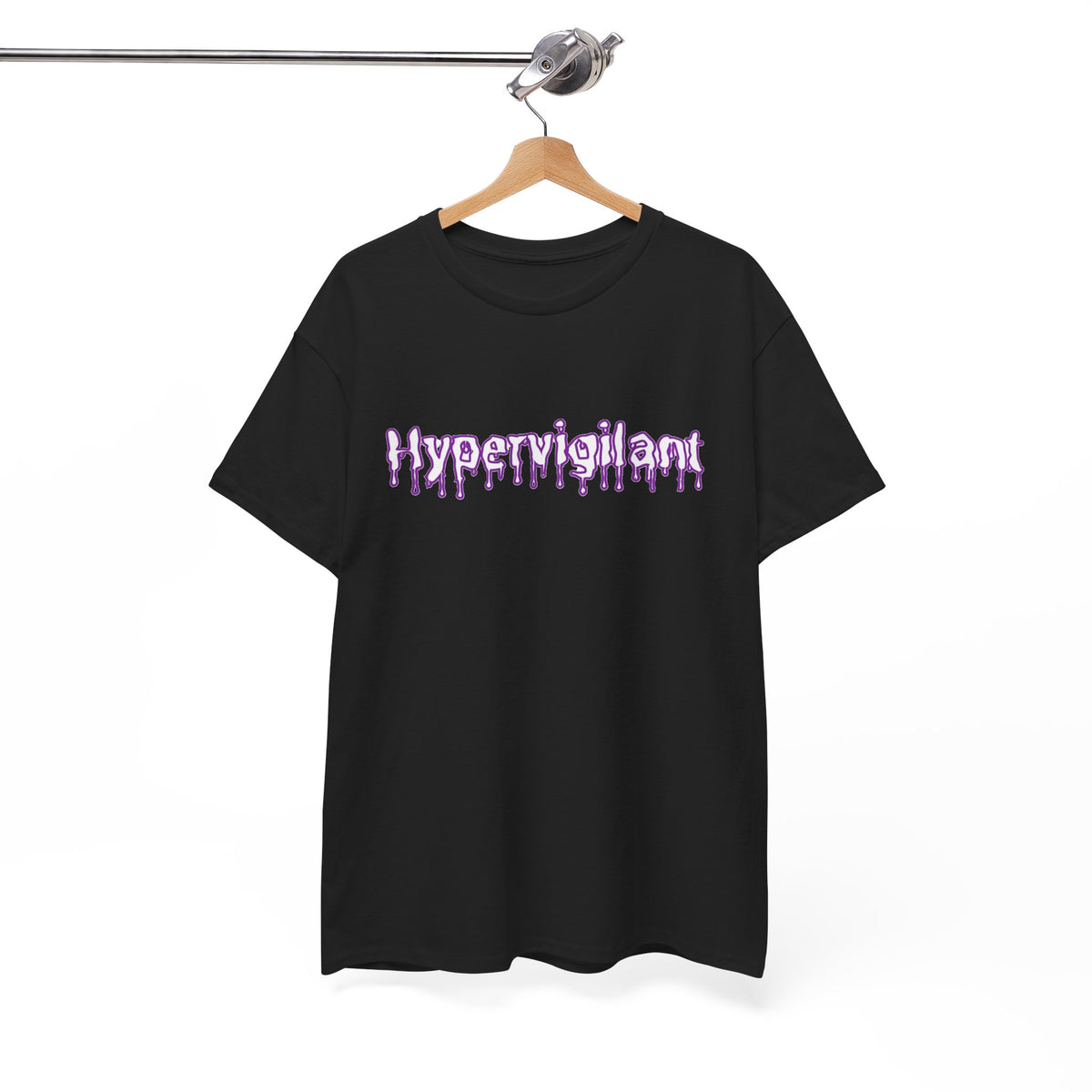 Hypervigilant Graphic Tee — Purple Dripping Eye Design