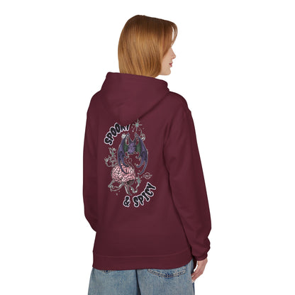 Spooky & Spicy Bat & Brain Hoodie — Halloween Gothic Graphic Hoodie