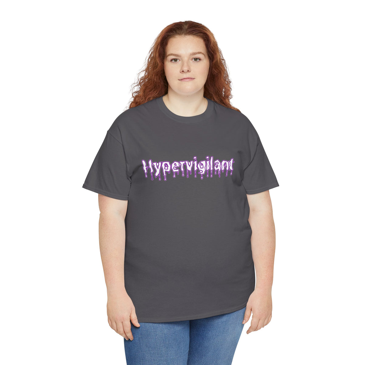Hypervigilant Graphic Tee — Purple Dripping Eye Design