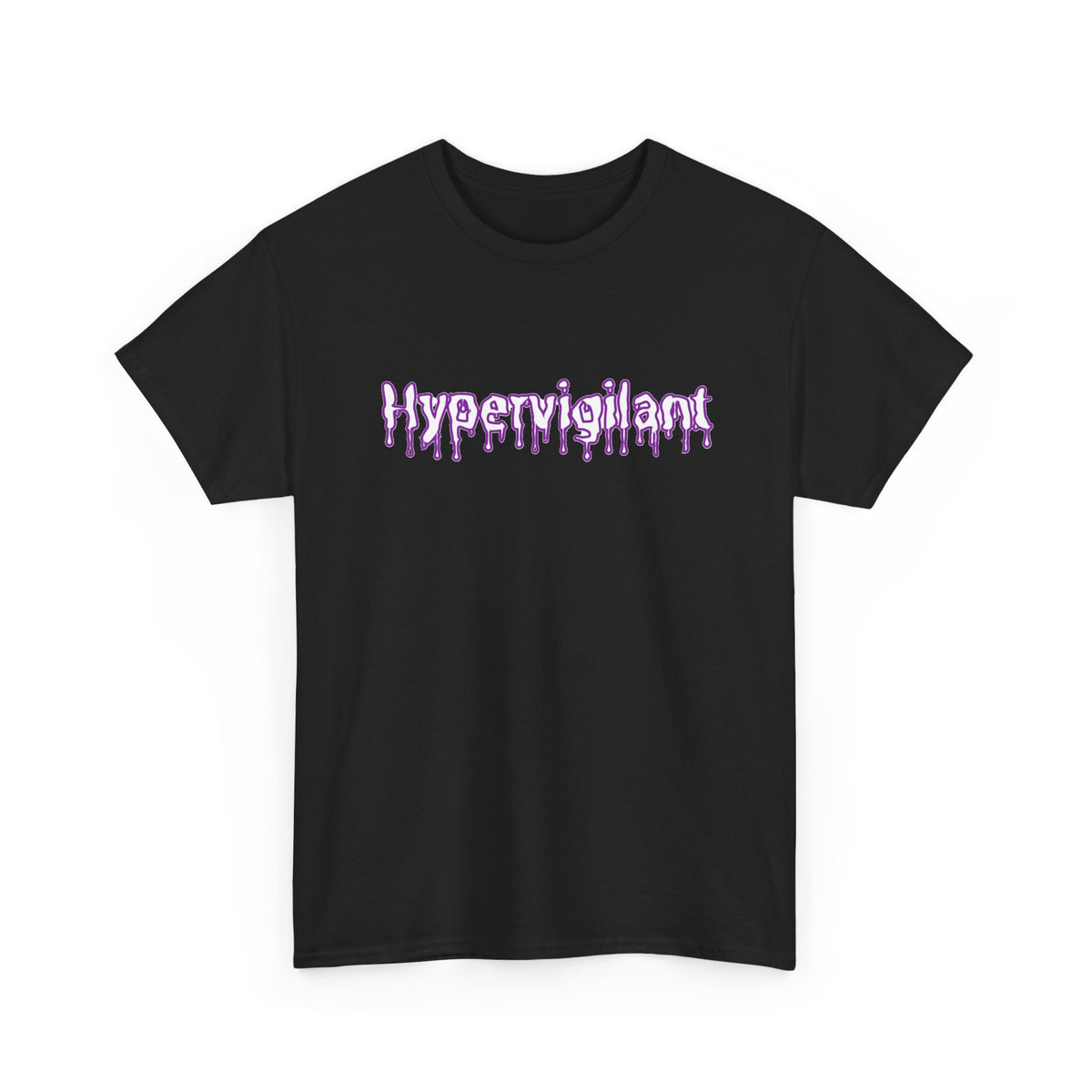 Hypervigilant Graphic Tee — Purple Dripping Eye Design