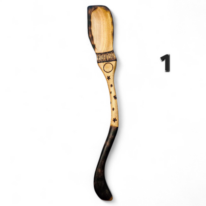 Witch Broom Spoon - Hand Carved Poplar Wood For Cooking