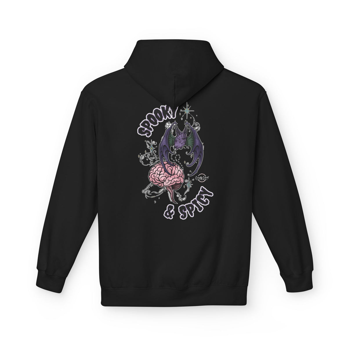 Spooky & Spicy Bat & Brain Hoodie — Halloween Gothic Graphic Hoodie
