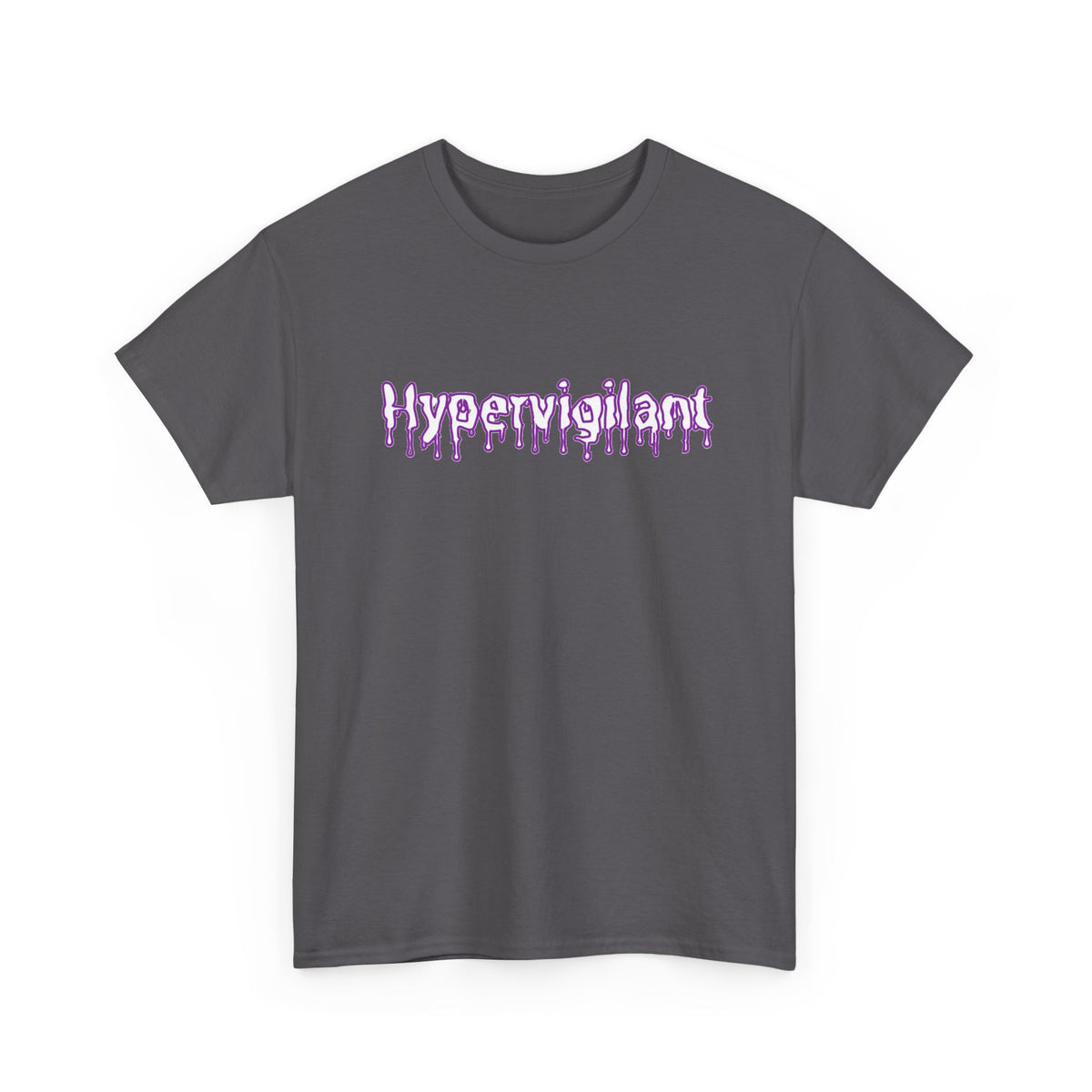 Hypervigilant Graphic Tee — Purple Dripping Eye Design