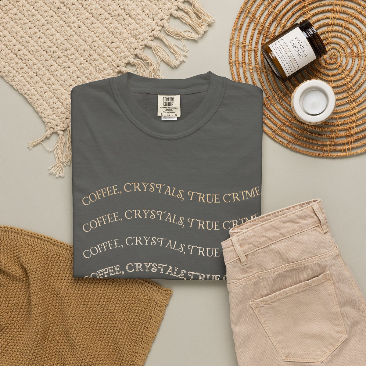 Witchy Graphic T-Shirt — 'Coffee, Tea, and Tiny Dreams' Design