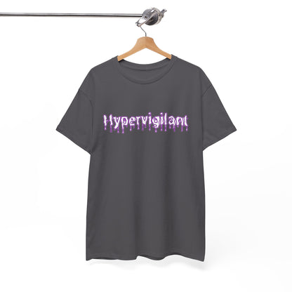 Hypervigilant Graphic Tee — Purple Dripping Eye Design