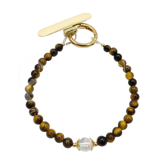 Crystal PHONE JEWELRY - TIGER EYE (6 MM) 4.5-5"