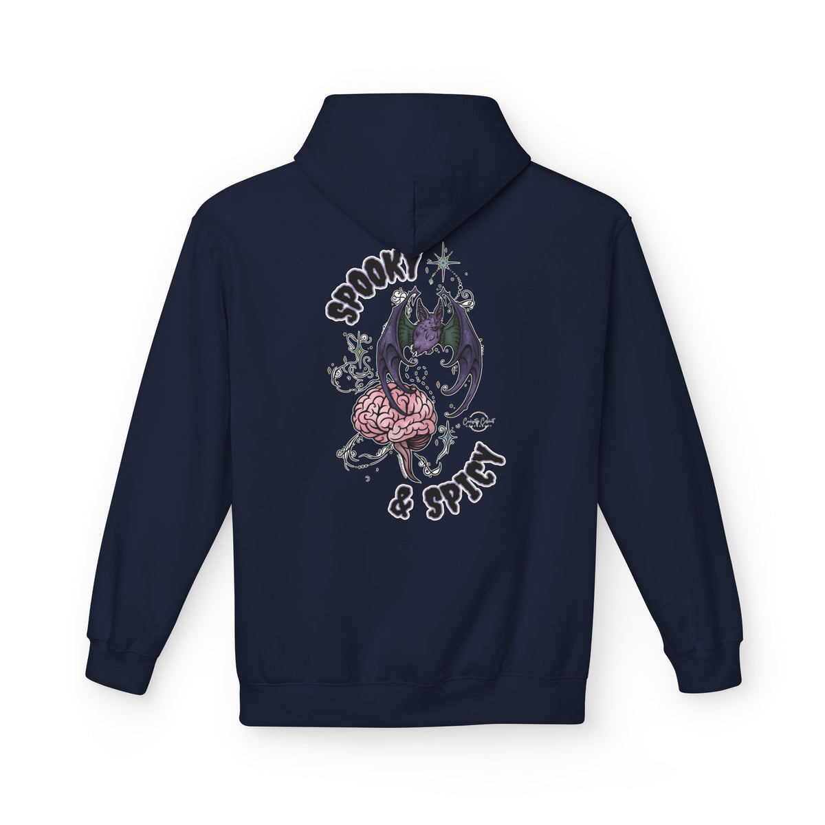 Spooky & Spicy Bat & Brain Hoodie — Halloween Gothic Graphic Hoodie