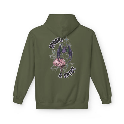 Spooky & Spicy Bat & Brain Hoodie — Halloween Gothic Graphic Hoodie
