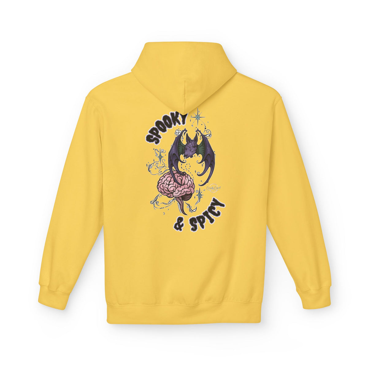 Spooky & Spicy Bat & Brain Hoodie — Halloween Gothic Graphic Hoodie