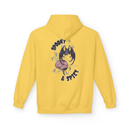 Spooky & Spicy Bat & Brain Hoodie — Halloween Gothic Graphic Hoodie