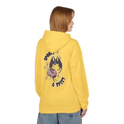 Spooky & Spicy Bat & Brain Hoodie — Halloween Gothic Graphic Hoodie