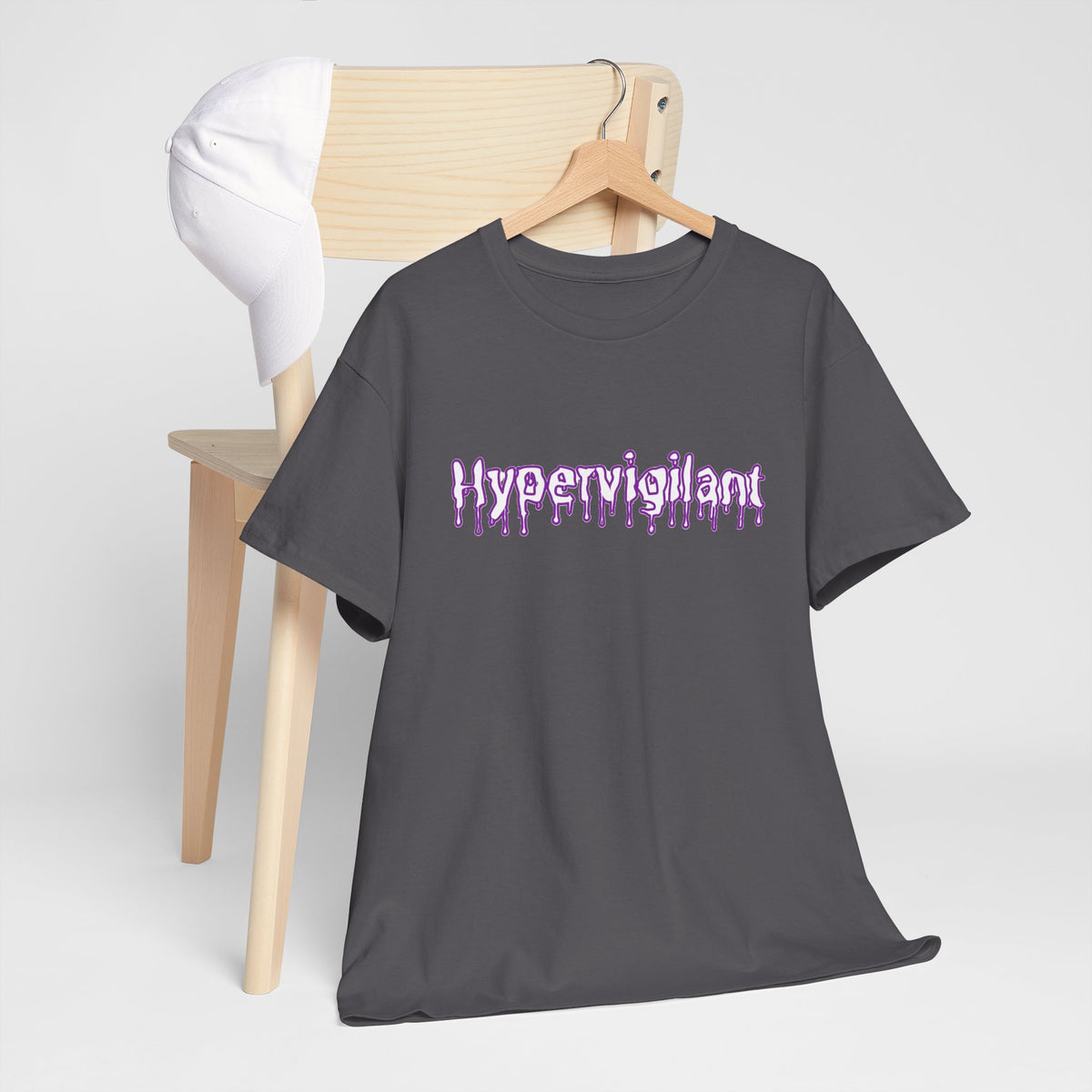 Hypervigilant Graphic Tee — Purple Dripping Eye Design