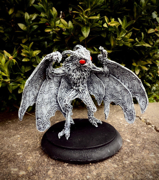 Mothman Statue, Half Scale Resin Sculpture | Cryptozoology Creature Figurine | Urban Legend Moth Man Monster Figurine, Horror Art Decor