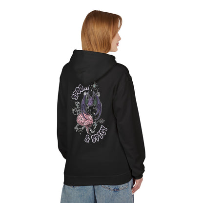 Spooky & Spicy Bat & Brain Hoodie — Halloween Gothic Graphic Hoodie