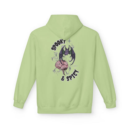 Spooky & Spicy Bat & Brain Hoodie — Halloween Gothic Graphic Hoodie