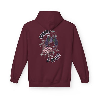 Spooky & Spicy Bat & Brain Hoodie — Halloween Gothic Graphic Hoodie