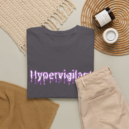 Hypervigilant Graphic Tee — Purple Dripping Eye Design