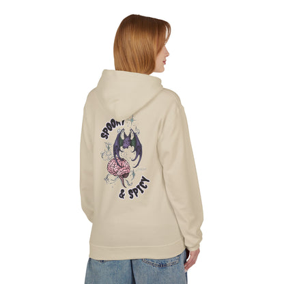 Spooky & Spicy Bat & Brain Hoodie — Halloween Gothic Graphic Hoodie
