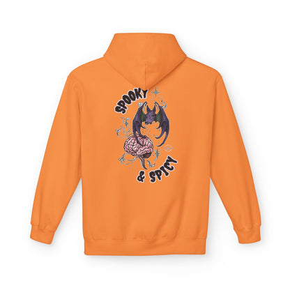 Spooky & Spicy Bat & Brain Hoodie — Halloween Gothic Graphic Hoodie