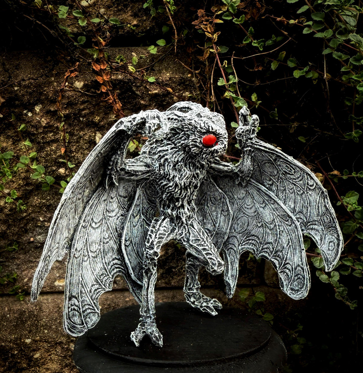 Mothman Statue, Half Scale Resin Sculpture | Cryptozoology Creature Figurine | Urban Legend Moth Man Monster Figurine, Horror Art Decor