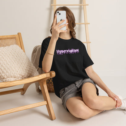 Hypervigilant Graphic Tee — Purple Dripping Eye Design