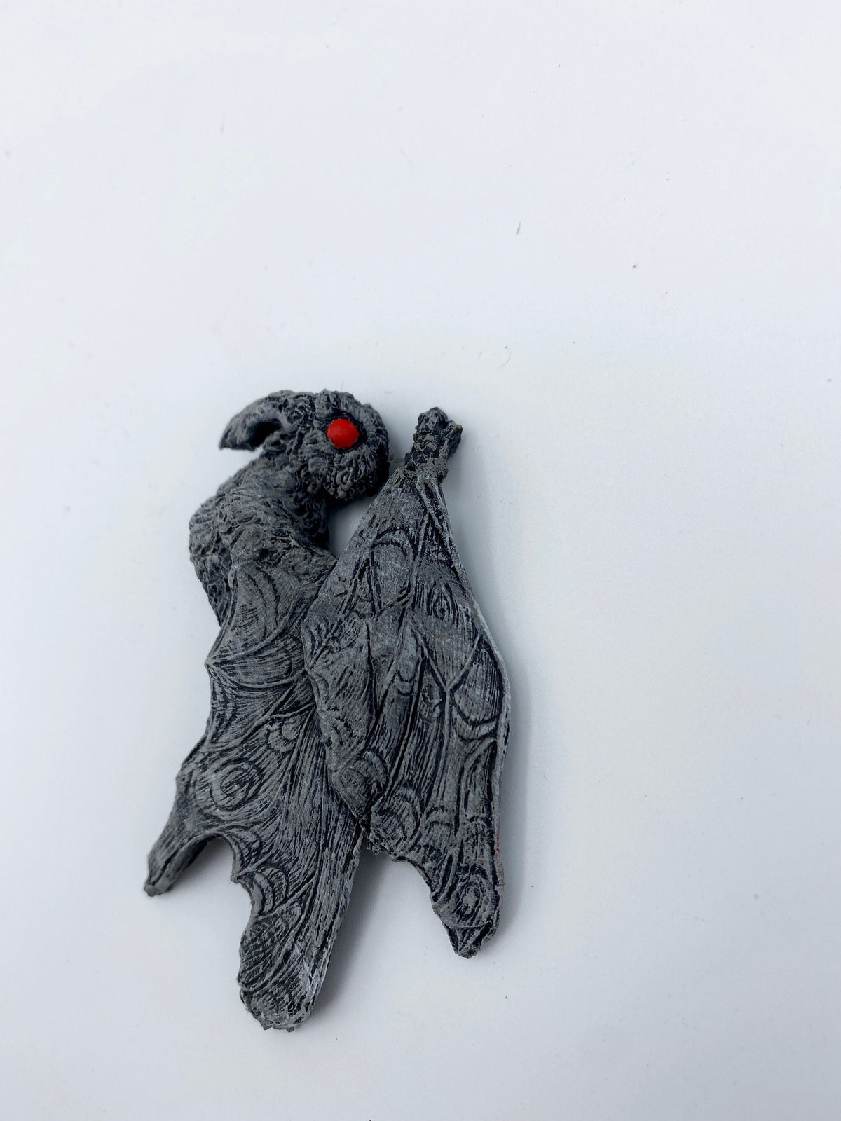 Mothman Magnet, Hand Painted Resin Sculpture | Cryptid Fantasy Decor | Moth Man Magnet for Horror and Gothic Decor