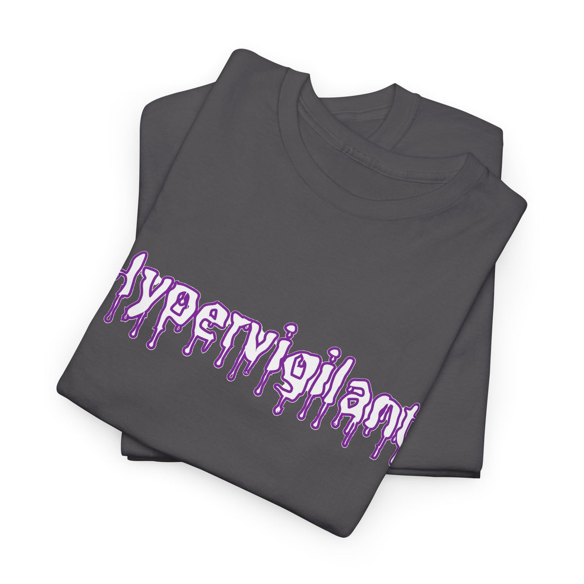 Hypervigilant Graphic Tee — Purple Dripping Eye Design