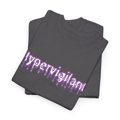Hypervigilant Graphic Tee — Purple Dripping Eye Design
