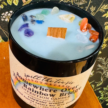 Somewhere Over the Rainbow Bridge Candle | Pet Memorial Manifestation Candle