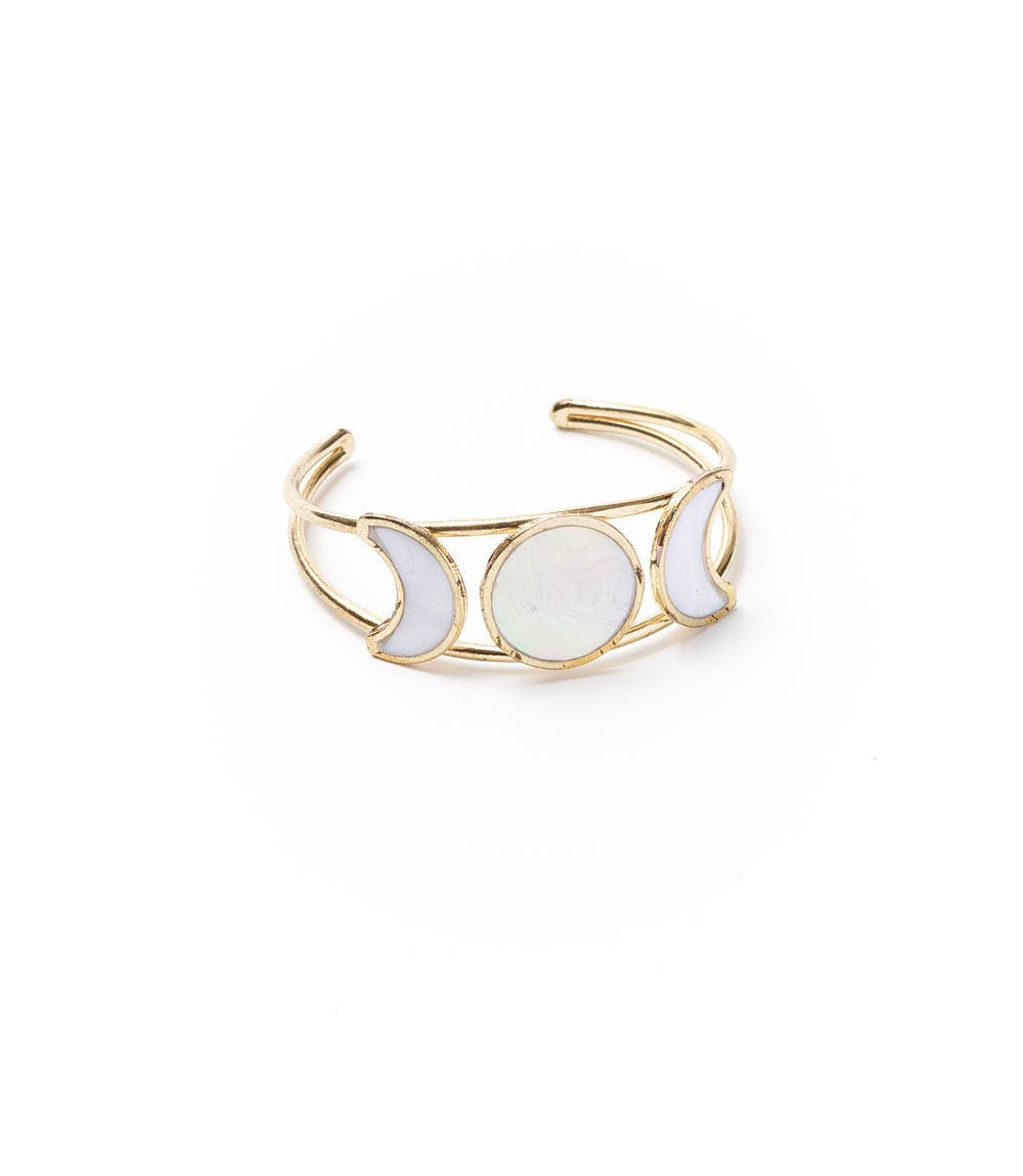 Rajani Moon Phase Cuff Bracelet - Mother of Pearl