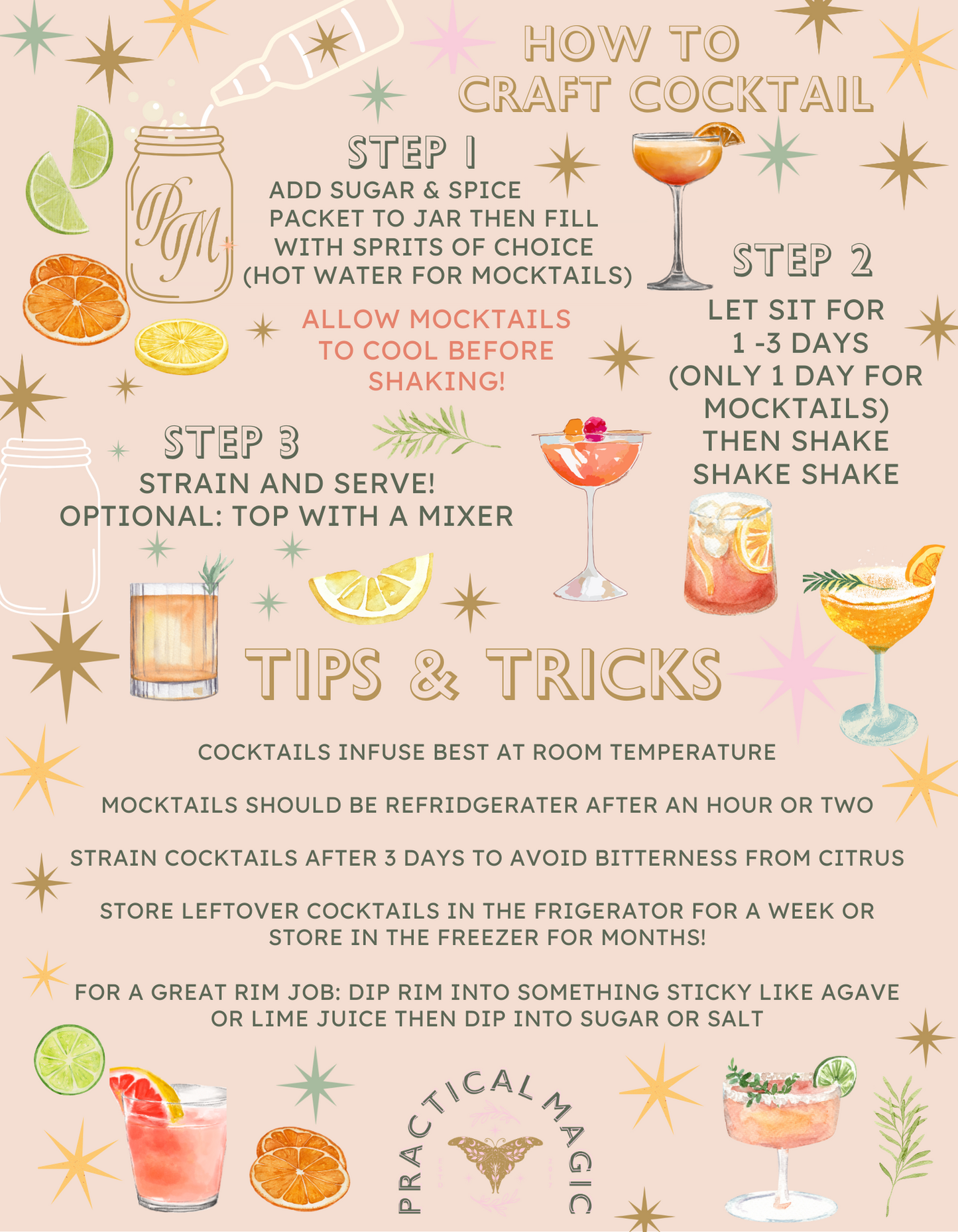 Midnight Margarita Craft Cocktail Infusion Drink Kit -Jar