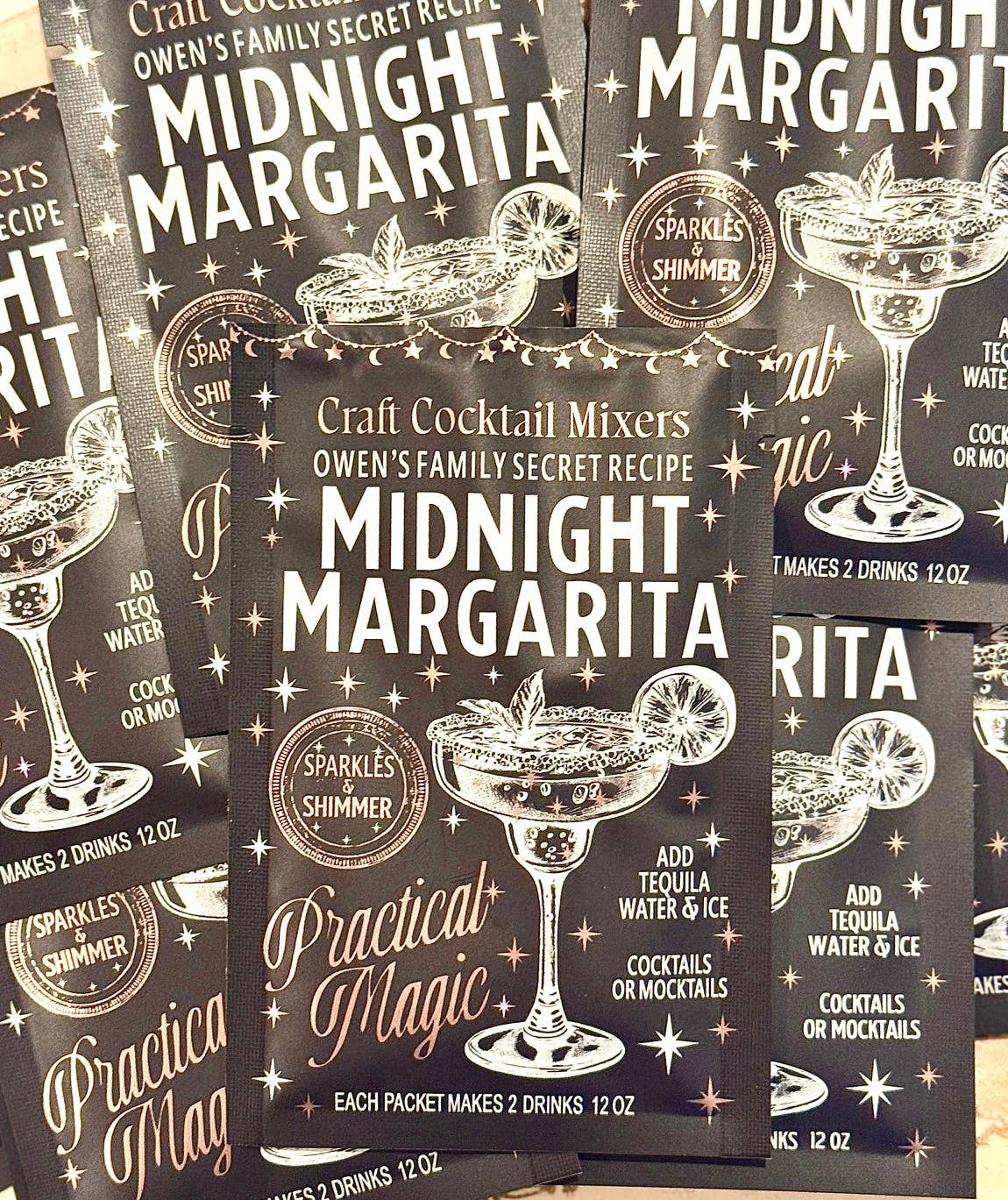 Midnight Sparkly Margarita Cocktail mix packet for 2 drinks
