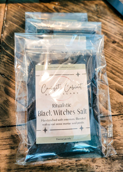 Black Witches Salt | Occult | 4 oz Bag | Magical Ritual Tool | Protection & Purification
