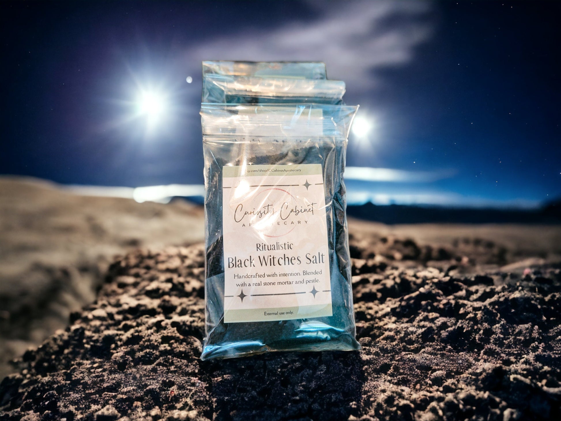 Black Witches Salt | Occult | 4 oz Bag | Magical Ritual Tool | Protection & Purification